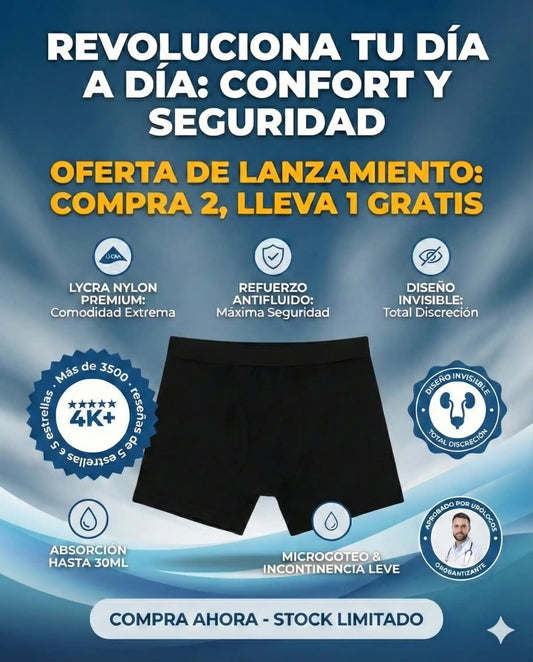 Lleva 3 Boxers Absorbentes💧Proteccion y Comodidad